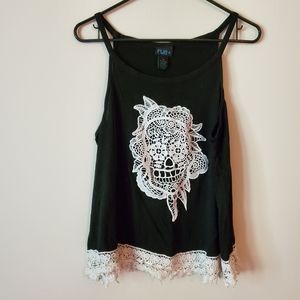 Rue21 Crochet Skull and Trim Tank